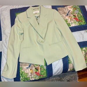 SALE: Calvin Klein Women's Light Green 3-piece Suit Set (Blazer, pants, shirt)